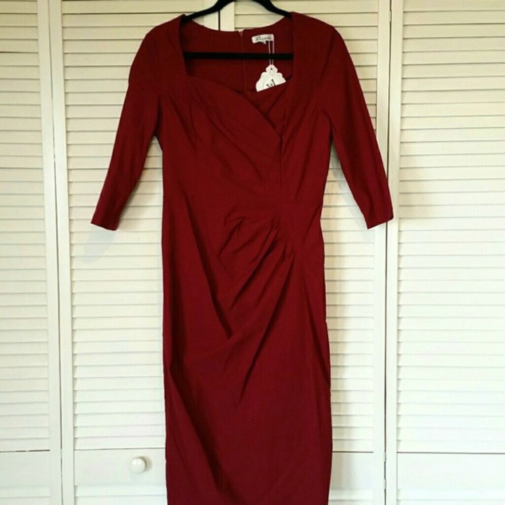 Maroon wrap dress